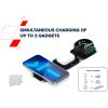 CANYON WS-305, Foldable 3in1 Wireless charger with case, touch button for Running water light, Input 9V/2A,  12V/1.5AOutput 15W/10W/7.5W/5W, Type c to USB-A cable length 1.2m, with charger QC ...