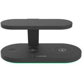   CANYON WS-501 5in1 Wireless charger, with UV sterilizer, with touch button for Running water light, Input QC36W or PD30W, Output 15W/10W/7.5W/5W, USB-A 10W(max), Type c to USB-A cable length 1...