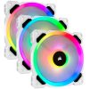 Corsair LL Series, LL120 RGB White, 120mm Dual Light Loop RGB LED PWM Fan, 3 Fan Pack with Lighting Node PRO
