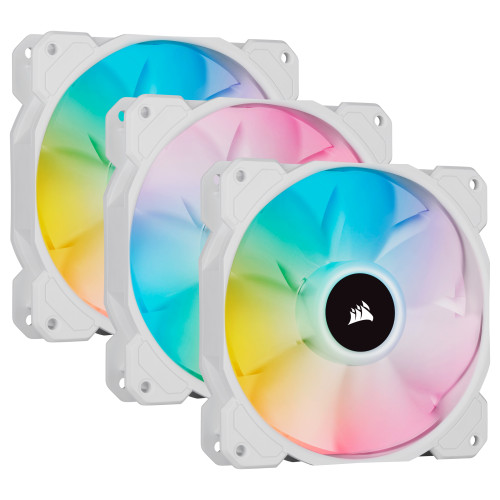 CORSAIR SP120 RGB ELITE, 120mm RGB 3 db Ventilátor + Lighting Node CORE Fehér