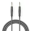 Nedis COTH23020GY15 félprofi audio kábel, 2 x 6,35mm sztereo jack dugó, hossz 1.5m, rugalmas