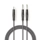 Nedis COTH23200GY30 félprofi audio kábel, 3,5mm sztero jack dugó - 2 x 6,35mm mono jack dugó, 3m, rugalmas