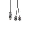 Nedis COTH23300GY15 félprofi XLR audio kábel, 6,35mm sztereo jack dugó - 2x RCA dugó, 1,5m