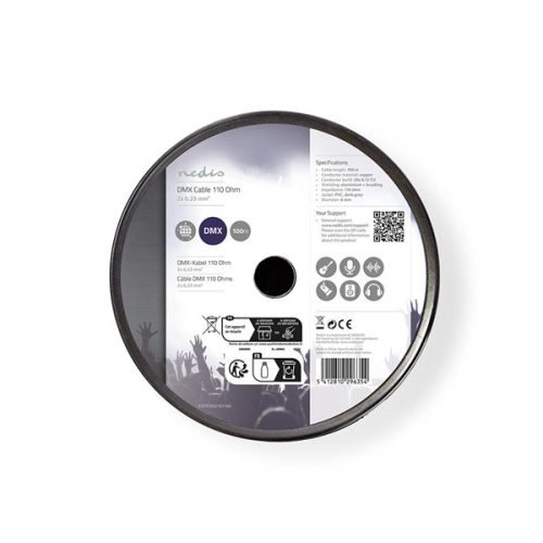 Nedis COTR15021GY100 DMX kábel, 110 Ohm, 20 x 0,12 mm, 100 m