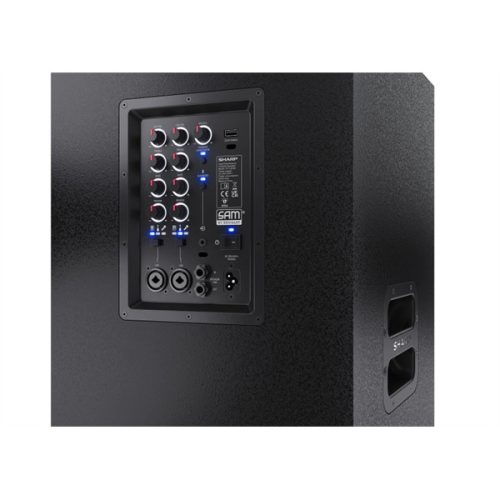 SHARP CP-LS200 SUMOBOX PRO nagy teljesítményű hordozható hangszóró, TRS/XLR/AUX/Bluetooth, 108dB