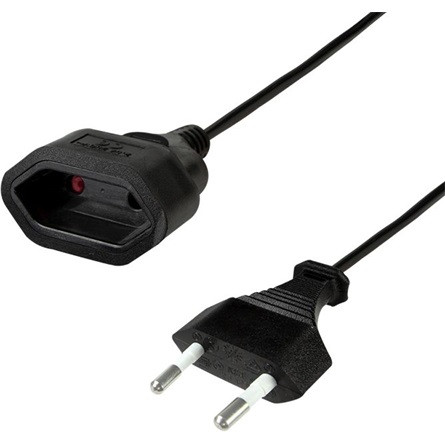 LogiLink villásdugó CEE 7/16 (EU) -> villásdugó CEE 7/16 (EU) M/F tápkábel hosszabbító 0.2m fekete
