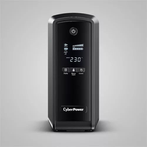 CYBERPOWER UPS, gaming, CP900EPFCLCD (6 aljzat) 900VA 540W, 230V szünetmentes tápegység +2 USB LINE-INTERAKTÍV, AVR