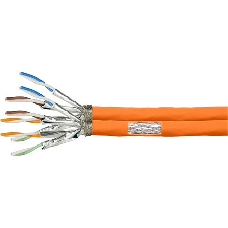 LogiLink PrimeLine AWG23 duplex CAT7 S/FTP adatkábel 100m narancssárga fali