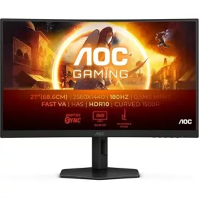   AOC Ívelt Gaming 180Hz monitor 27" CQ27G4X, 2560x1440, 16:9, 300cd/m2, 1ms, 2xHDMI/DisplayPort, áll. mag.