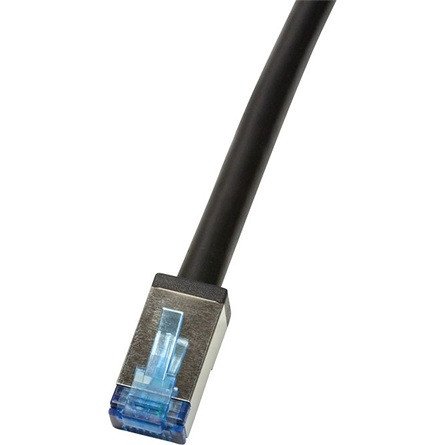 LogiLink kültéri RJ45 CAT6A S/FTP -> RJ45 CAT6A S/FTP M/M adatkábel 1m fekete