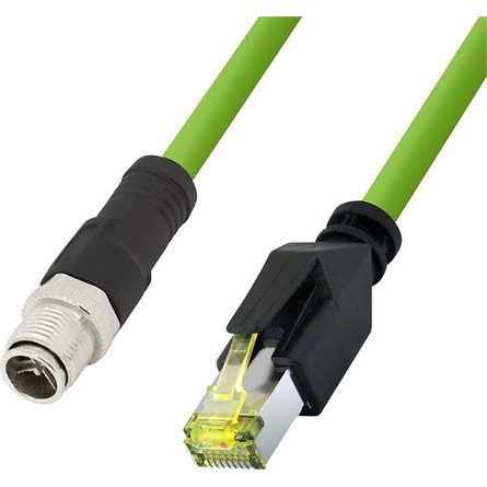 Logilink M12 CAT6A ipari patch kábel, PUR, M12 X-kódolt RJ45-re, 3 m