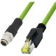 Logilink M12 CAT6A ipari patch kábel, PUR, M12 X-kódolt RJ45-re, 3 m