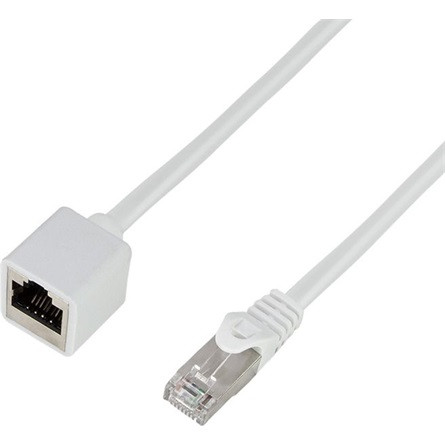 LogiLink Premium RJ45 CAT6A S/FTP -> RJ45 CAT6A S/FTP M/F adatkábel hosszabbító 1m fehér