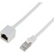 LogiLink Premium RJ45 CAT6A S/FTP -> RJ45 CAT6A S/FTP M/F adatkábel hosszabbító 1m fehér