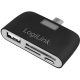 LogiLink CR0044 2-portos USB-C USB2.0 hub fekete SDXC microSDXC