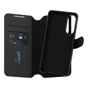   PANZERGLASS Samsung S25 Edge PANZERGLASS CARE TANGO TWO-IN-ONE tok álló, bőr hatású FLIP, kivehető telefonvédő, FEKETE