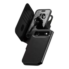   PANZERGLASS iPhone Air PANZERGLASS CARE TANGO TWO-IN-ONE tok álló, bőr hatású FLIP, kivehető telefonvédő, FEKETE