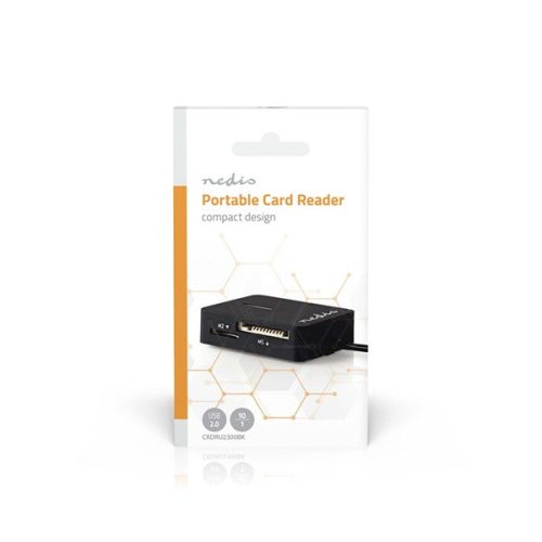 Nedis CRDRU2300BK kártyaolvasó minden az 1-ben, M2/MS/MS-PRO/MS-DUO(PRO)/MICRO-SD(HC)/SD(-HC)/MMC/RS-MMC/MINI-SD(-HC)