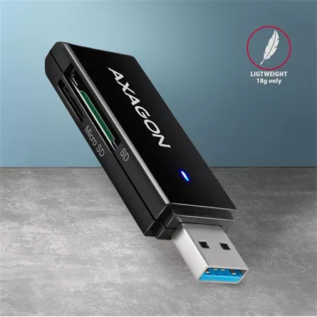 Axagon CRE-S2N USB3.2 Gen1 A SD, microSD kártyaolvasó fekete