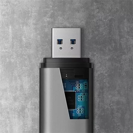 Axagon CRE-SAC USB3.2 Gen1 A / USB-C SD, microSD kártyaolvasó szürke (fém ház)