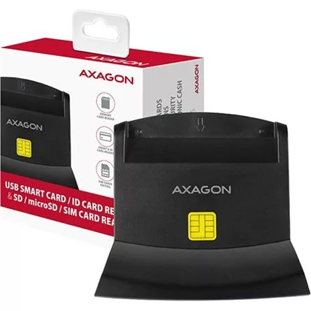 Axagon CRE-SM2 SD, microSD, SIM, Smart Card kártyaolvasó fekete