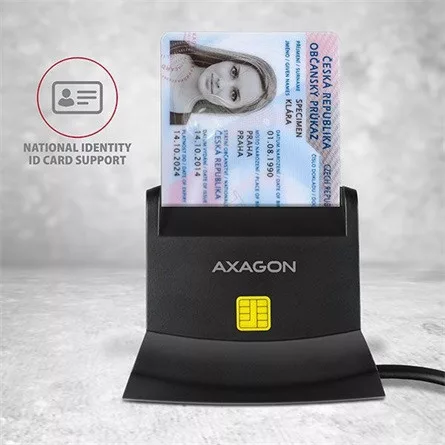 Axagon CRE-SM2 SD, microSD, SIM, Smart Card kártyaolvasó fekete