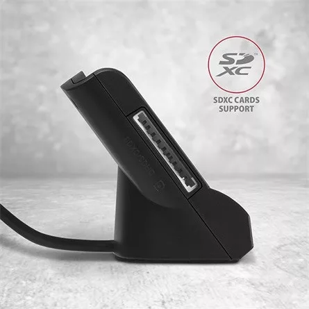 Axagon CRE-SM2 SD, microSD, SIM, Smart Card kártyaolvasó fekete