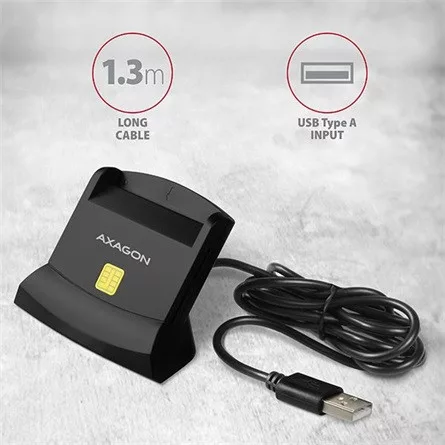 Axagon CRE-SM2 SD, microSD, SIM, Smart Card kártyaolvasó fekete