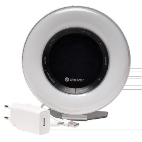 DENVER ENT Denver CRL-342 - FM rádiós ébresztőóra ébresztőfénnyel és természet hangokkal - Fehér