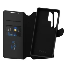  PANZERGLASS Samsung S25 Ultra PANZERGLASS CARE TANGO TWO-IN-ONE tok álló, bőr hatású FLIP, kivehető telefonvédő, FEKETE