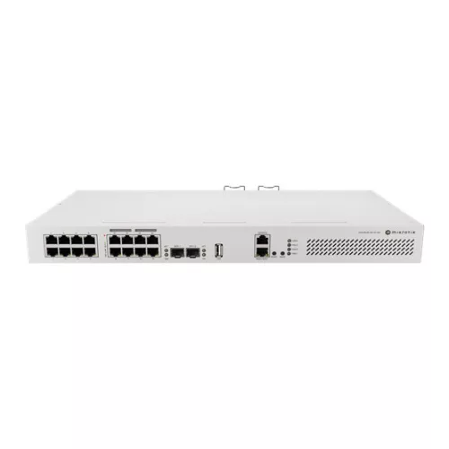MikroTik CRS418-8P-8G-2S+RM rackbe szerelhető switch, 8xGbit PoE RJ45, 2x10Gbit SFP+ port, 8xGbit RJ45