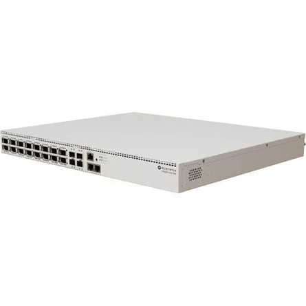MikroTik CRS520-4XS-16XQ-RM rackbe szerelhető switch, 16x100Gbit QSFP28, 4x25Gbit SFP28 port, redundáns táp