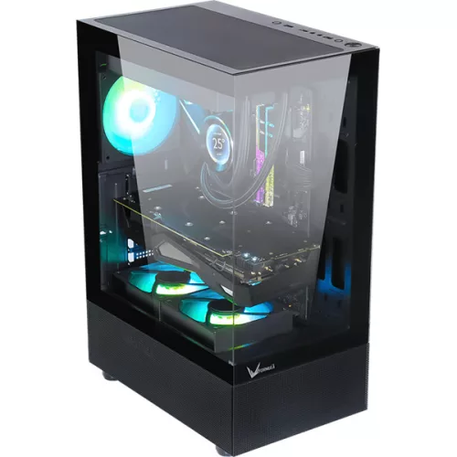 Formula Számítógépház - Crystal Z1+ Black ARGB (fekete, ablakos, ATX, 3x12 cm venti, 1xUSB3.0, 1xUSB2.0, 1xType-C)