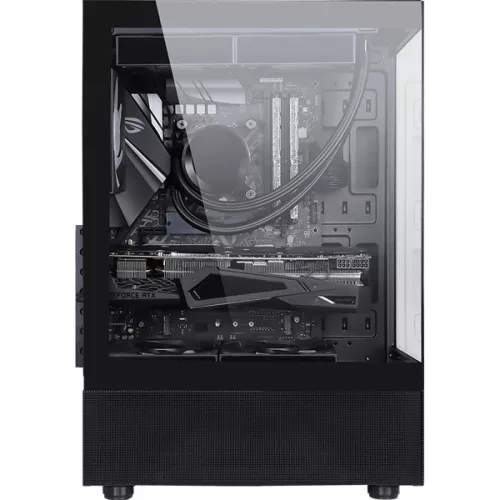 Formula Számítógépház - Crystal Z1+ Black ARGB (fekete, ablakos, ATX, 3x12 cm venti, 1xUSB3.0, 1xUSB2.0, 1xType-C)