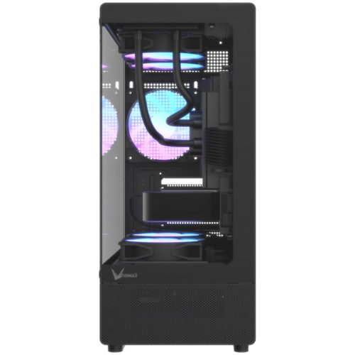 Formula Számítógépház - Crystal Z1CM Plus Black AR V2 (fekete, ablakos, mATX,3x12 cm venti,1xUSB2.0, 1xUSB3.0, 1xType-C)