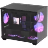 Formula Számítógépház - Crystal Z2M Plus Black AR V2 (fekete, ablakos, mATX,3x12 cm venti,2xUSB2.0, 1xUSB3.0, 1xType-C)