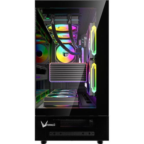 Formula Számítógépház - Crystal Z8 Black (fekete, ablakos, A