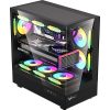 Formula Számítógépház - Crystal Z8 Floe Black (fekete, ablakos, 6x12cm venti, mATX, 1xUSB3.0, 1xUSB2.0, 1xType-C)
