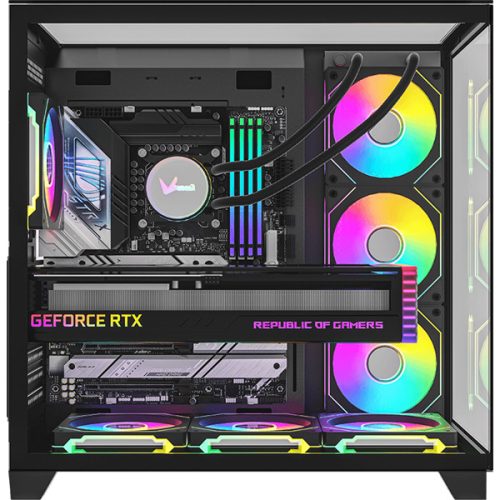 Formula Számítógépház - Crystal Z9 Black (fekete, ablakos, ATX, 2xUSB3.0, 1xType-C)