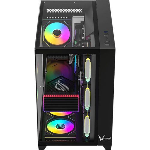 Formula Számítógépház - Crystal Z9 Black (fekete, ablakos, ATX, 2xUSB3.0, 1xType-C)