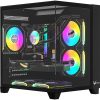 Formula Számítógépház - Crystal Z9M Floe Black (fekete, ablakos, 5x12cm venti, mATX, 1xUSB3.0, 1xType-C)