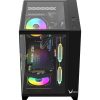 Formula Számítógépház - Crystal Z9M Floe Black (fekete, ablakos, 5x12cm venti, mATX, 1xUSB3.0, 1xType-C)