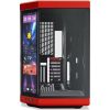 HYTE Y70 Touch Infinite táp nélküli ablakos Mid Tower számítógépház fekete-piros
