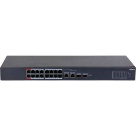 Dahua PoE switch - CS4218-16ET-240 (Cloud menedzsment; 16x 100Mbps at/af PoE; 2x 1Gbps; 2x 1Gbps SFP port; 240W PoE)