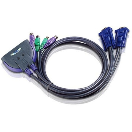 Aten CS62S 2 portos PS/2 KVM switch +kábelkészlet