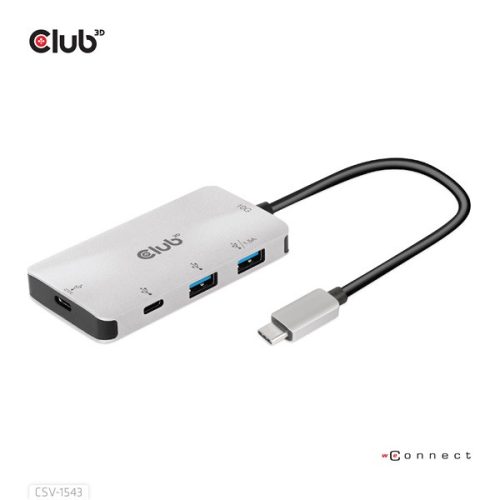 Club 3D USB Hub - CSV-1543 (USB-C Gen 2 to USB-C (data), USB-C (data+charge), USB-A (data), USB-A (data+charge)
