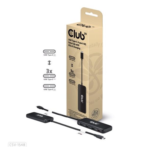 Club 3D USB Hub - CSV-1548 (USB-C Gen 2 to 4xUSB-C PD 3.0, 10 Gbps)