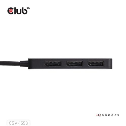Club 3D USB Hub - CSV-1553 (3.2 USB-C with DP Alt-Mode to 3xDisplayPort, 4k60Hz)