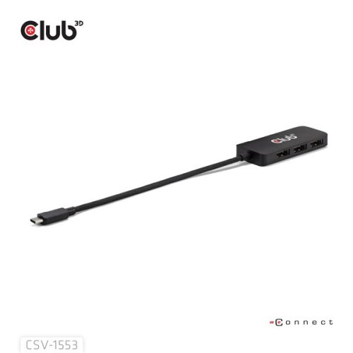 Club 3D USB Hub - CSV-1553 (3.2 USB-C with DP Alt-Mode to 3xDisplayPort, 4k60Hz)