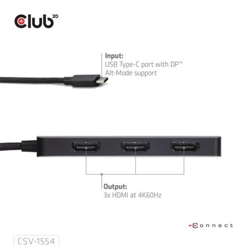 Club 3D USB Hub - CSV-1554 (3.2 USB-C to 3xHDMI, 4k60Hz)